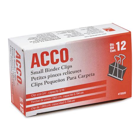 Acco Binder Clip Small 34 Box Of 12 Blick Art Materials