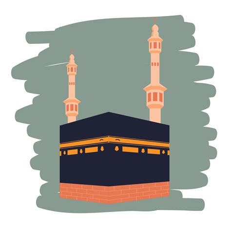 Holy Kaaba Islamic Muslim Religion Icon Design Vector Eid Adha Mubarak