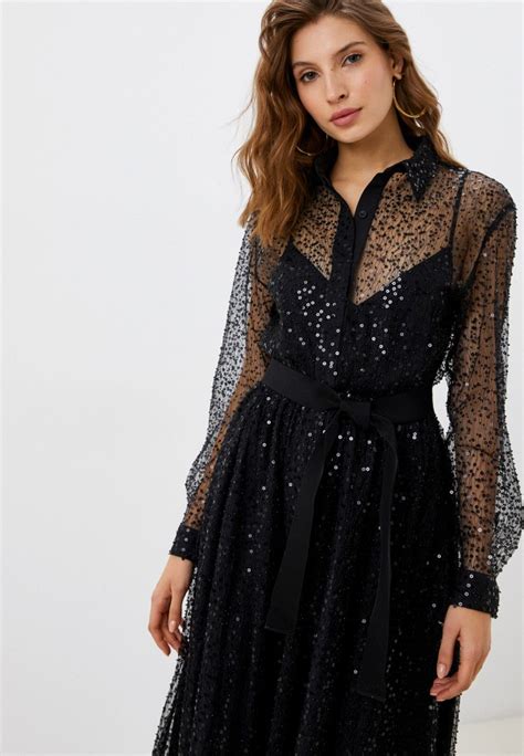 Платье Rich Naked Lora midi dress цвет черный MP XW KM купить в интернет магазине Lamoda