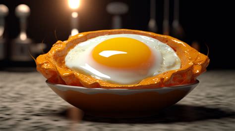 D Illustration Render Sunny Side Up Breakfast With Usdc Egg Yolk