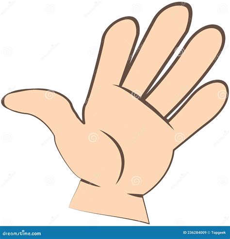 Human Hand In Cartoon Style Isolated On White Hand Waving Hello