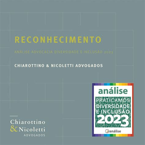 Chiarottino Nicoletti Advogados está na lista da publicação Análise