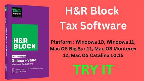 H R Block Tax Software Deluxe YouTube