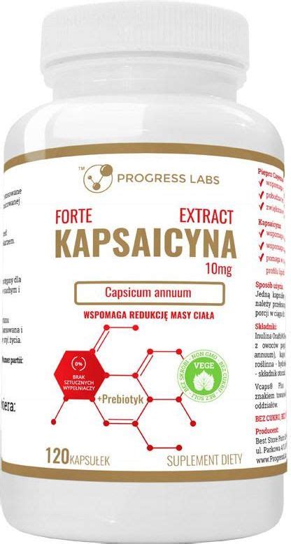 Progress Labs Kapsaicyna Forte Extract 10Mg 120Kaps Reduktor tłuszczu