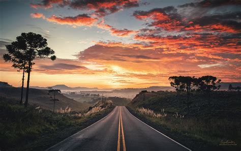 7680x2160 Resolution HD Road View with Sunset 7680x2160 Resolution ...