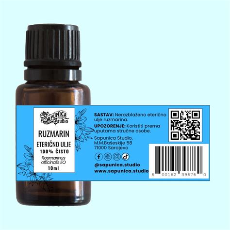 Eterično ulje ruzmarina Rosmarinus officinalis 10 ml