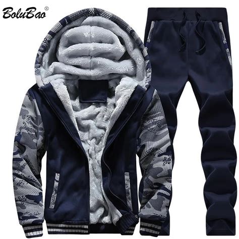 Buy Bolubao Men Sets Tracksuit Winter Hooded Pants