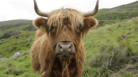 Highlander Scotland Hairy Cow Yak Detail Background Asia Tibetan