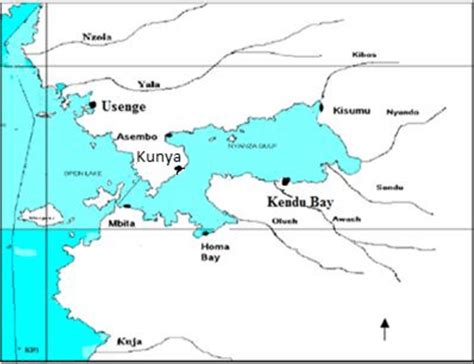 Map Of Lake Victoria Kenya Showing Sampling Station Kunya Beach