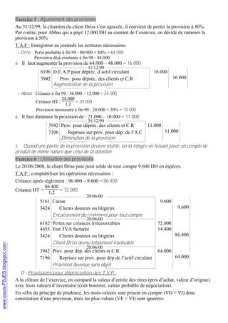 Comptabilité générale s2 provisions PDF