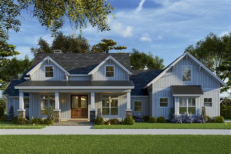 Lovely Modern Farmhouse Plan With Bonus Room Above Garage Mk