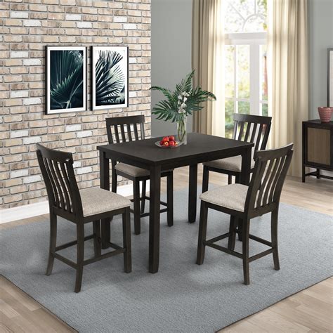 enyopro Dining Table Set with 4 Chairs, 5-Piece Wooden Kitchen Table ...