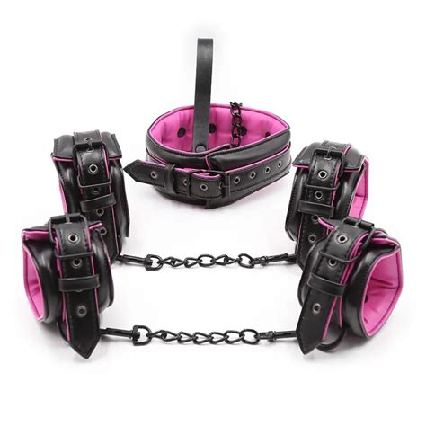 Products Sex Shop Pcs Set Leather Adult Sex Toy Handcuffs Shackle