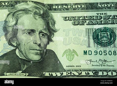 Twenty dollar bill macro detail of front side Stock Photo - Alamy