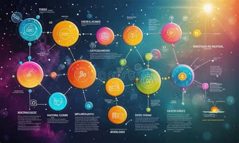 Colorful Info Template With Space And Stars Stock Illustration