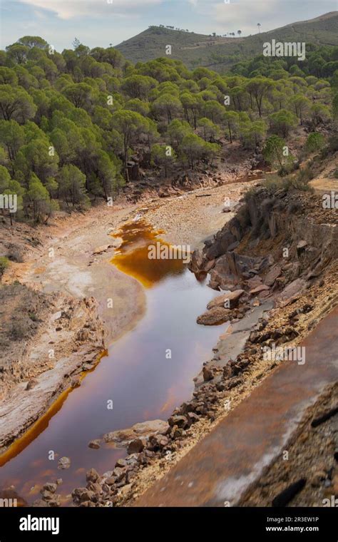 Landscape Of The Rio Tinto Mines The Orange Colour Of The Water Is Due