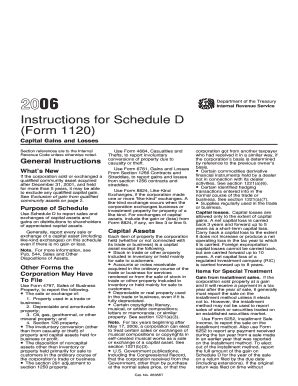 Fillable Online Instruction Schedule D Instructions For