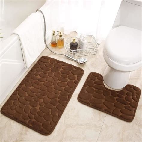 Lot De Tapis De Bain En Mousse M Moire De Forme Antid Rapant Et