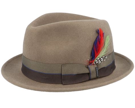 Player Woolfelt Dark Grey Trilby Stetson Hats Uk