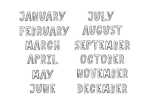 Handwritten names of months Calendar 3436334 Vector Art at Vecteezy