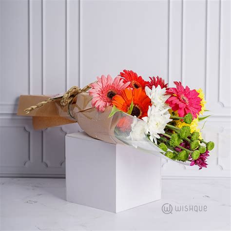 Bright Fiesta Flower Bouquet Birthday Wishque