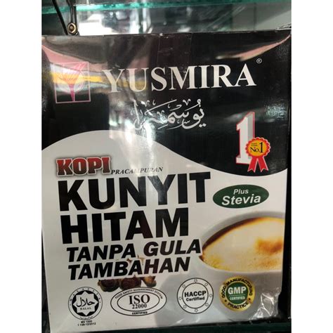 YUSMIRA KOPI KUNYIT HITAM PLUS STEVIA TANPA GULA TAMBAHAN Shopee