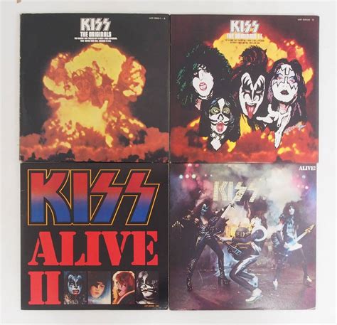 【やや傷や汚れあり】az 934 Kiss Lp The Originals Ⅰ Ⅱ Alive！Ⅱ 4枚まとめ キッス ライブ オリジナル