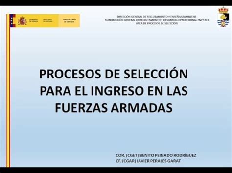 Procesos Selectivos Para El Acceso A Las Fuerzas Armadas YouTube