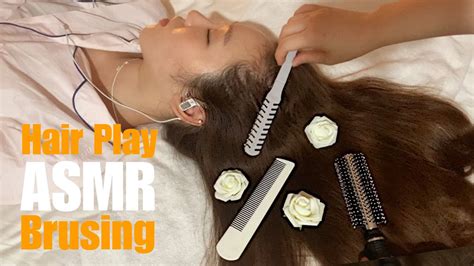 ENG ASMR Relaxing Hair Play Hair Brusing Scalp Massage Whisper