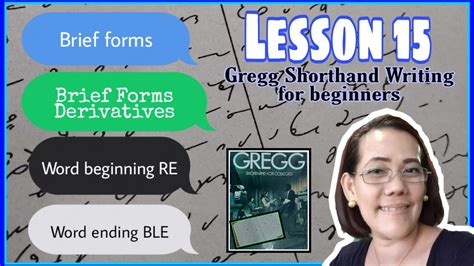 Steno Lesson Brief Forms Word Beginning Gregg Shorthand