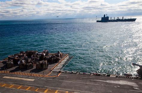 Cargo Sits On An Elevator On The Uss Wasp Lhd During Nara Dvids