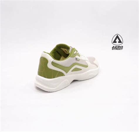 Aerostreet Rose Putih Natural Hijau Sepatu Sneakers Casual Sport Pria