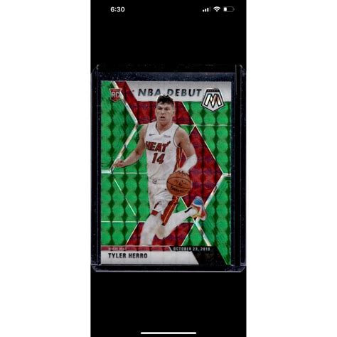 2019 20 Panini Mosaic Tyler Herro Green Mosaic Prizm NBA Debut Rookie