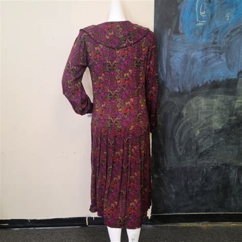 Vintage Dresses Vintage Dark Pinks Pussy Bow Sailor Collar Dress