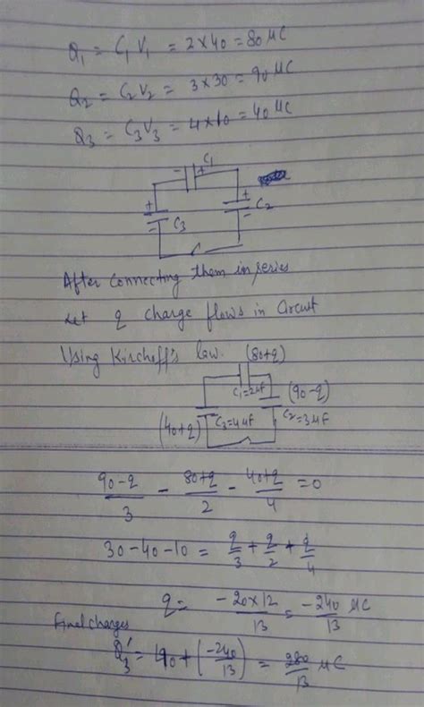 Three Capacitors C1 2mu F C2 Mu F And C3 4mu F Are Separately