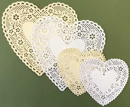 Heart Shape Daintypaper Lace Doilies