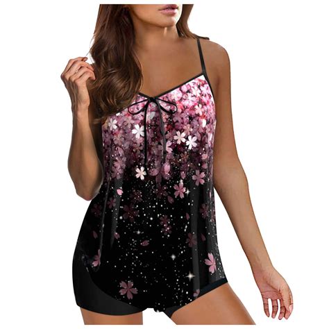 Swim Suits For Women One Piece Printed With Shorts Swimdress Stylish