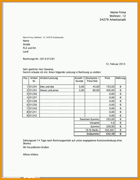 Limitierte Auflage Vorlage Rechnung Privatperson Kostenlos