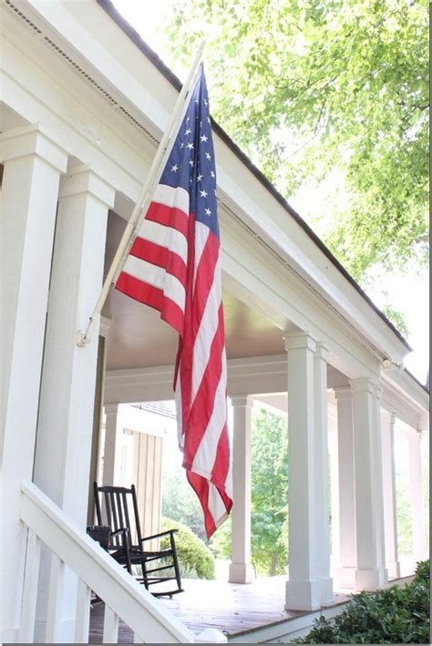 American Flag On Porch