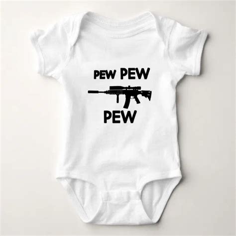 Pew Pew Gun Baby Bodysuit Zazzle