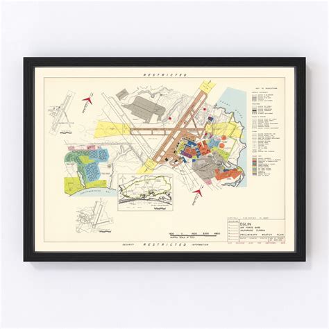 Vintage Map of Eglin Air Force Base, 1952 by Ted's Vintage Art