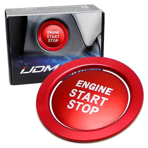 IJDMTOY Sports Red Anodized Aluminum Engine Start Stop Push Start