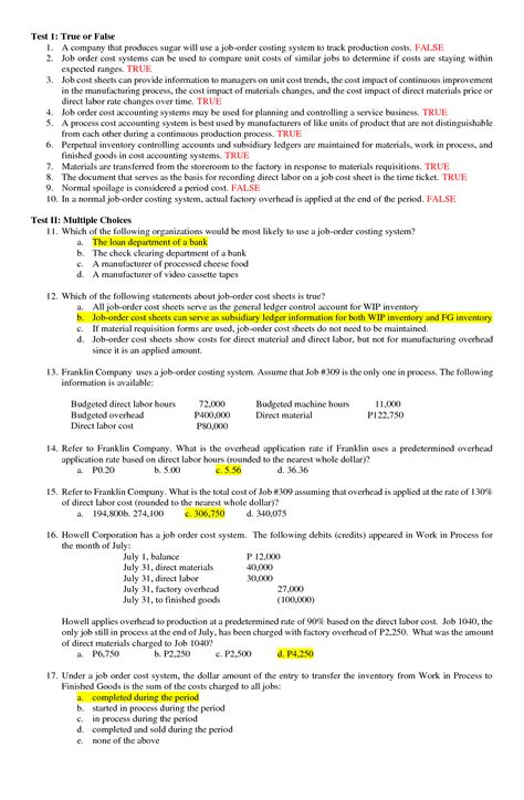 SOLUTION: Cost accounting question and answer - Studypool