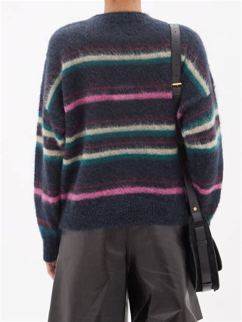 Isabel Marant Étoile Drussell Striped Mohair Blend Sweater In Navy