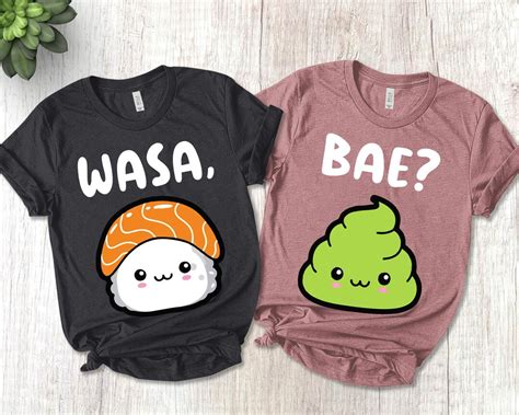 Wasa Bae Shirt Sushi Shirt Cute Couple Shirt Couple Shirt Etsy