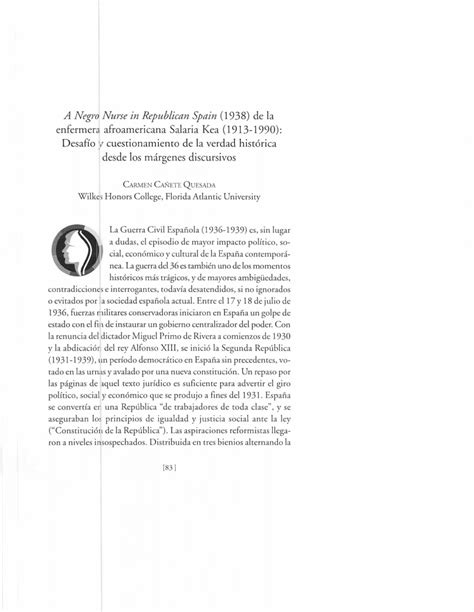 PDF A Negro Nurse In Republican Spain De La Brigadista Afroamericana