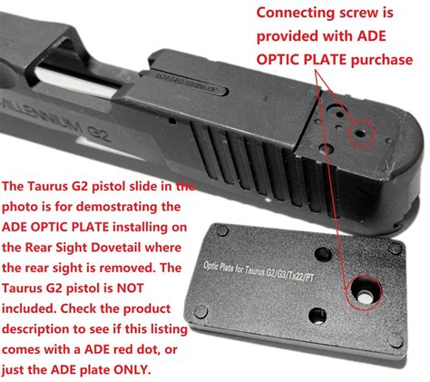 Ade Rd3 006b Green Dot Optic Mount Plate For Taurus Pt111 G2 G2c G3 Pt140 Tx22 Metro Contract