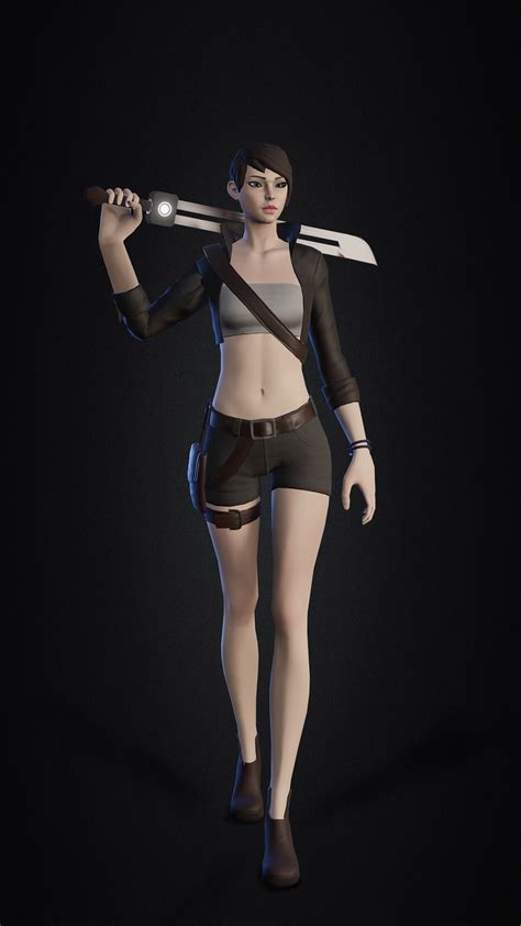 Game Ready Low Poly Female Character Free Vr Ar Low Poly 3d Model