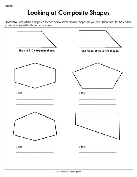 Looking At Composite Shapes Worksheet Have Fun Teaching Worksheets