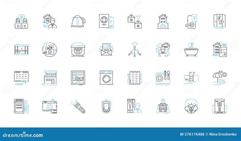 Accommodation Amenities Icons Vector Illustration Cartoondealer